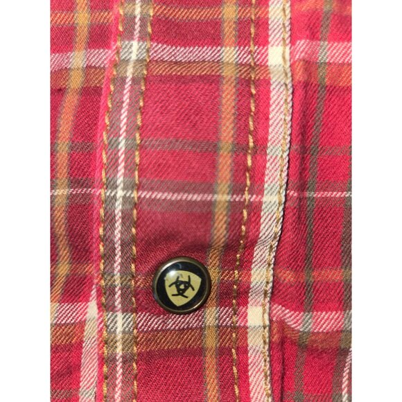 Ariat Retro Fit Mens Plaid Western Snap Front Shirt XL - Picture 7 of 9